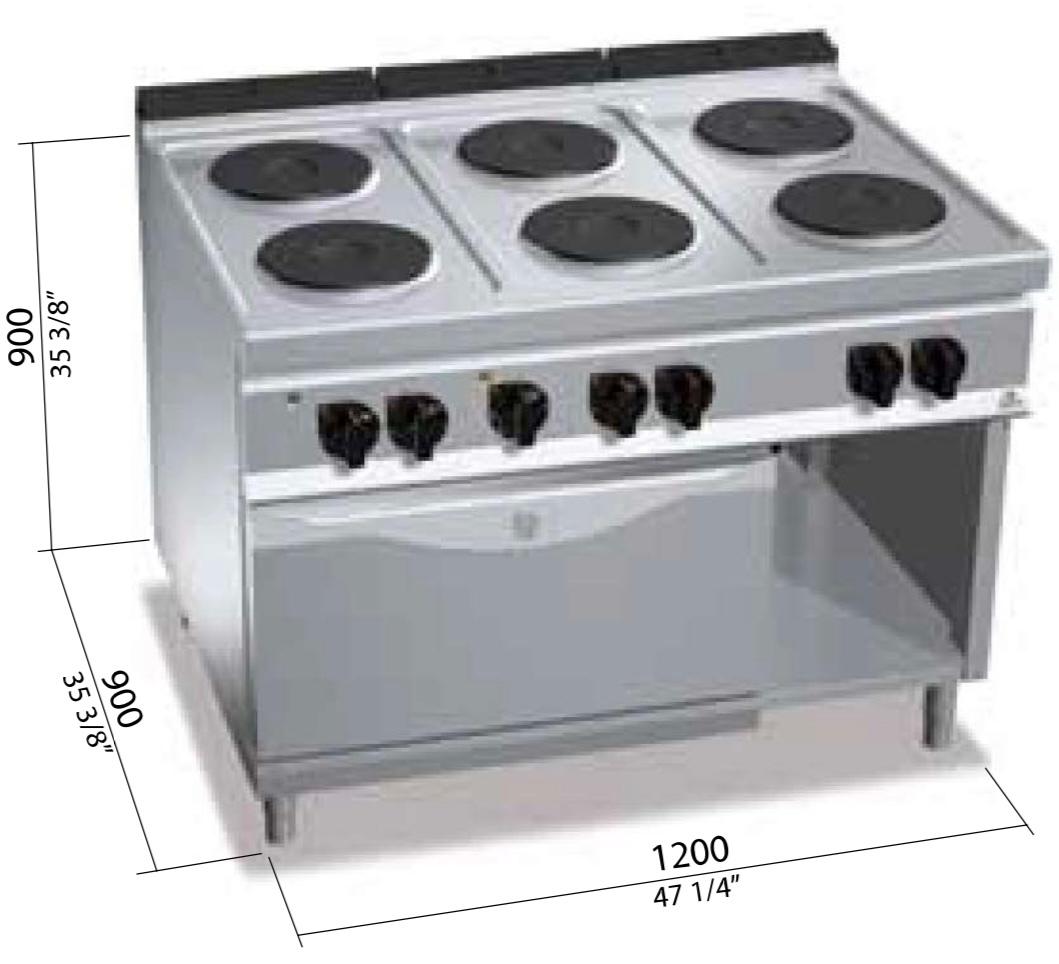 FOGAO ELECT 96CFE 6 PLACAS + FORNO E9P6+FE
