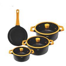 TREM DE COZINHA CDC 7 PC PRETA E AMARELA