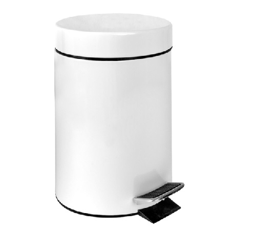 BALDE DE LIXO C\ PEDAL C\ CUBO REMOVIVEL 20 L BRANCO ACO