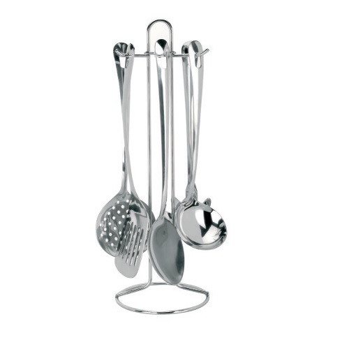 JOGO 5 PECAS UTENSILIOS COZINHA C SUPORTE IBI