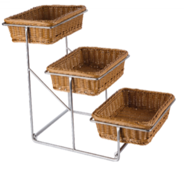 EXPOSITOR 3 NÍVEIS 680*320*H420MM C\ CESTOS RATTAN 320*260*H80MM-JD2194