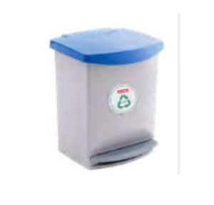 BALDE LIXO COM PEDAL 25LT AZUL ARAVEN