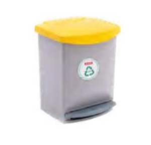 BALDE LIXO COM PEDAL 25LT AMARELO ARAVEN