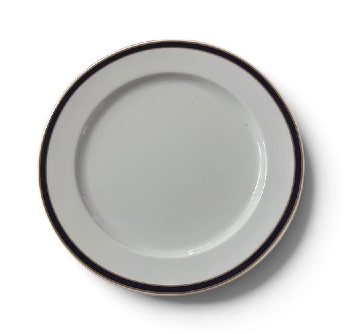 PRATO S/MESA BRANCO 22CM C\ RISCA AZUL