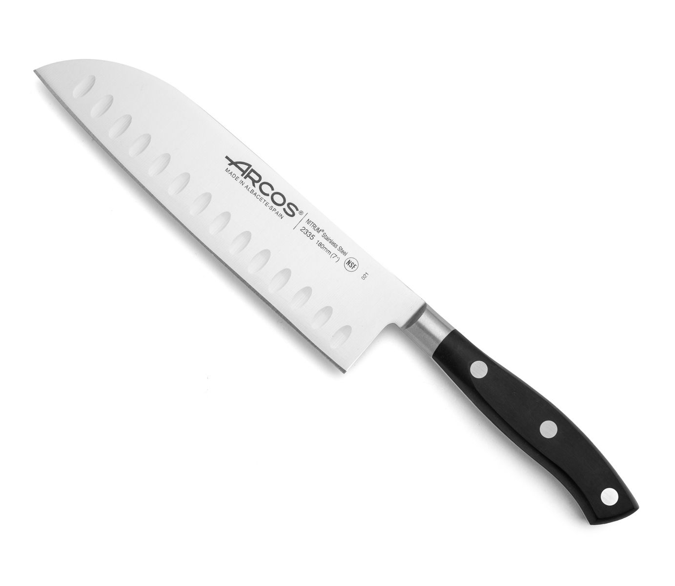 FACA SANTOKU C ALVEOLOS 180MM FORJADA  RIVIERA