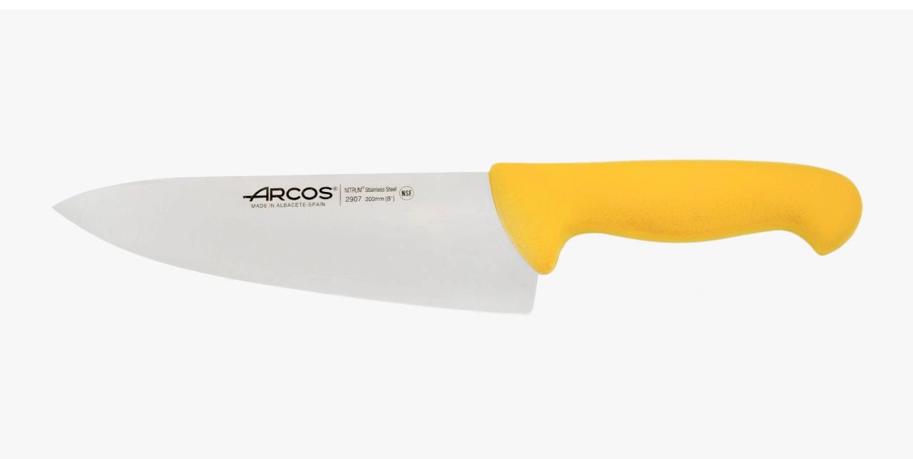 FACA COZINHEIRO ARCOS AMARELA 200MM