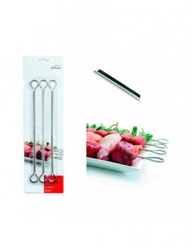 ESPETO EM INOX 35 CM C/ 6 UNIDADES