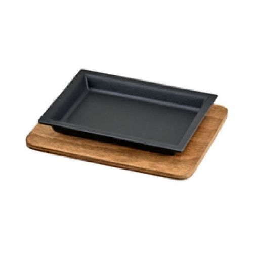 PRATO FERRO FUND. FOLHA RECTANGULAR 13X19 C BASE MADEIRA