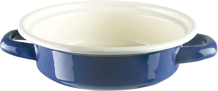 CACAROLA MINI ESMALTADA 14X4.5CM COR AZUL VINTAGE