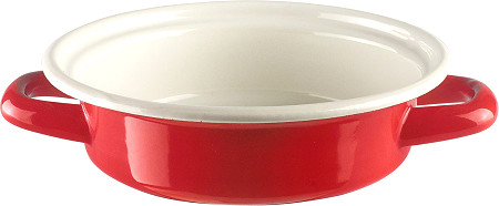 CACAROLA MINI ESMALTADA 14X4.5CM COR VERMELHO VINTAGE