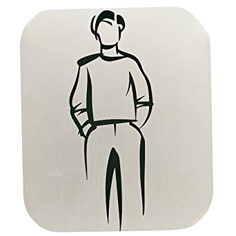 PLACA AUTO ADESIVA 12.2*14CM HOMEM