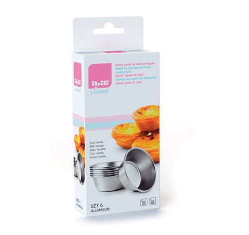 CONJ 6 MOLDES PASTEL DE NATA PORTUGUES