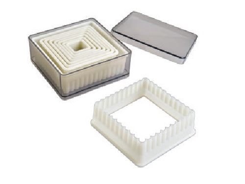 CORTA MASSAS QUADRADO FRISADO (SET 9 PEÇAS)
