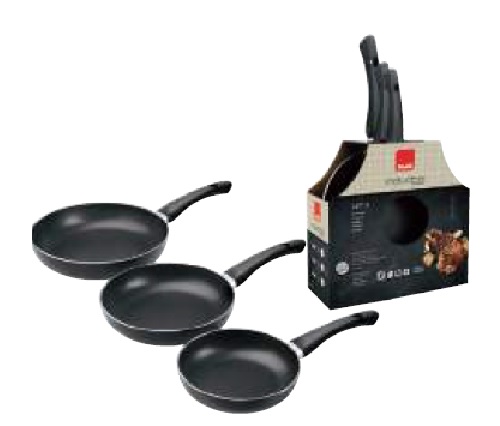 SET 3 FRIGIDEIRAS ANTIADERENTES 18+20+24CM